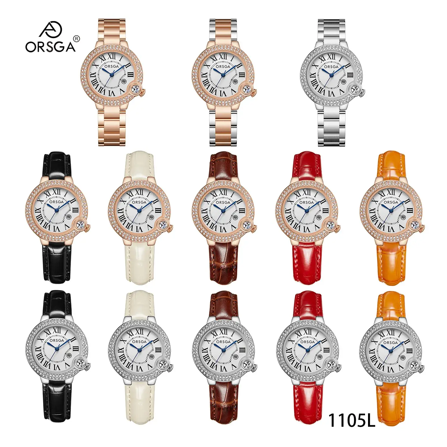 ORSGA Women's Rose Gold Diamond Watch with Balloon Calendar - Image 37