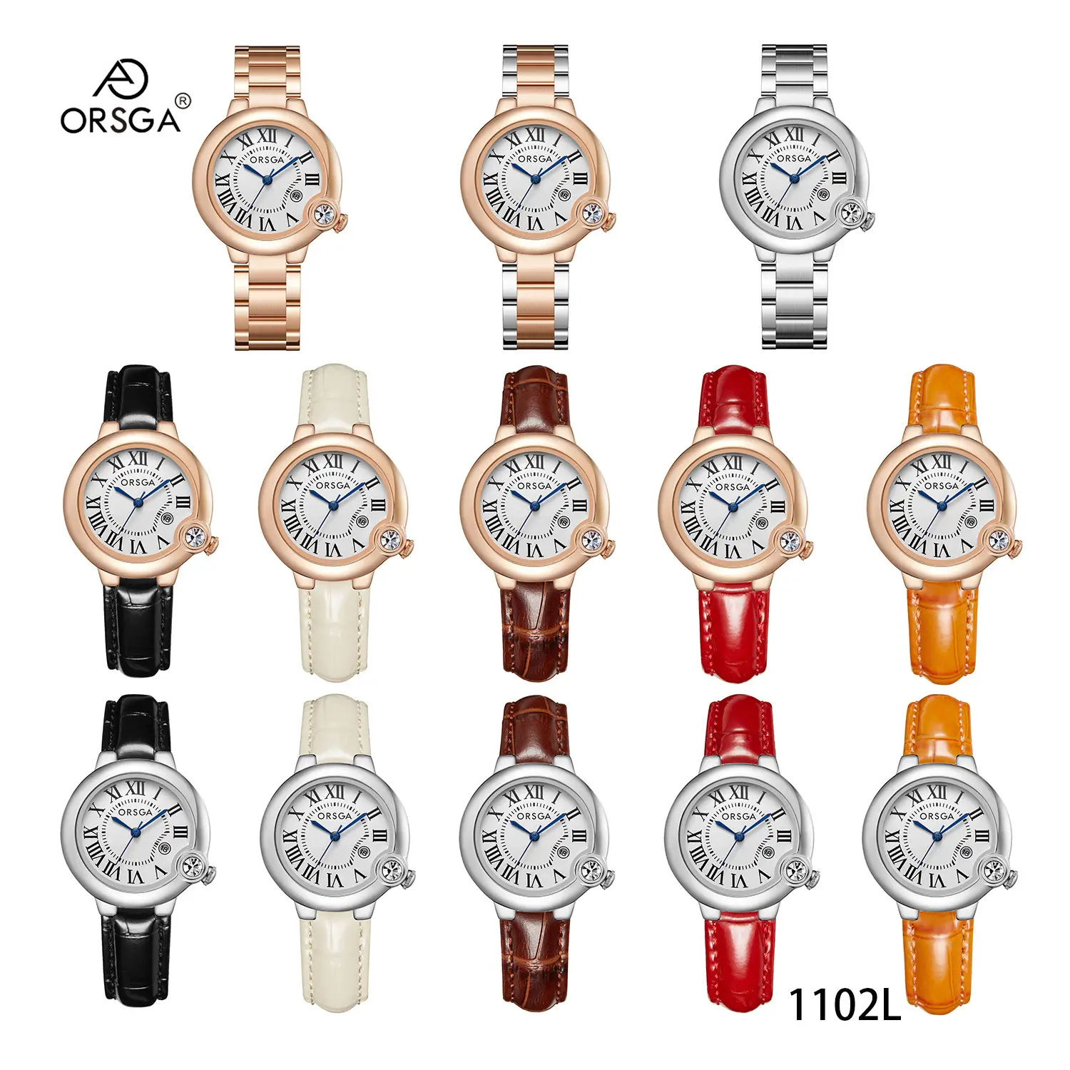 ORSGA Women's Rose Gold Diamond Watch with Balloon Calendar — feature 6