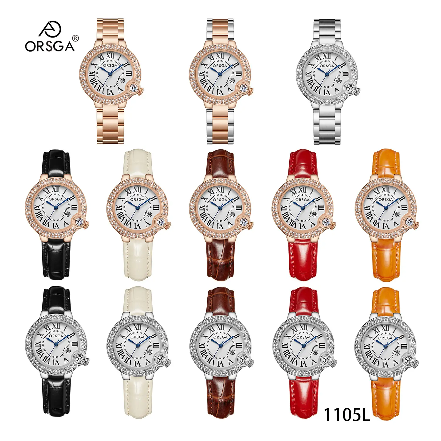 ORSGA Women's Rose Gold Diamond Watch with Balloon Calendar — feature 7