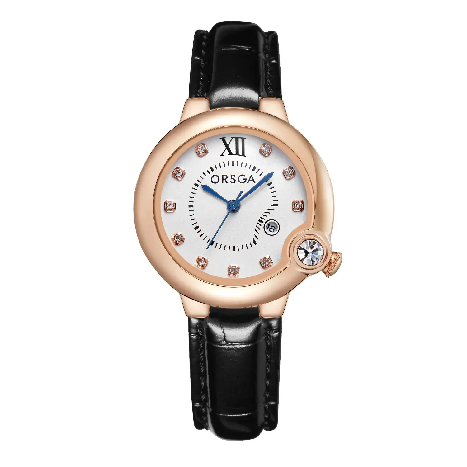 ORSGA Women's Rose Gold Diamond Watch with Balloon Calendar - Image 5