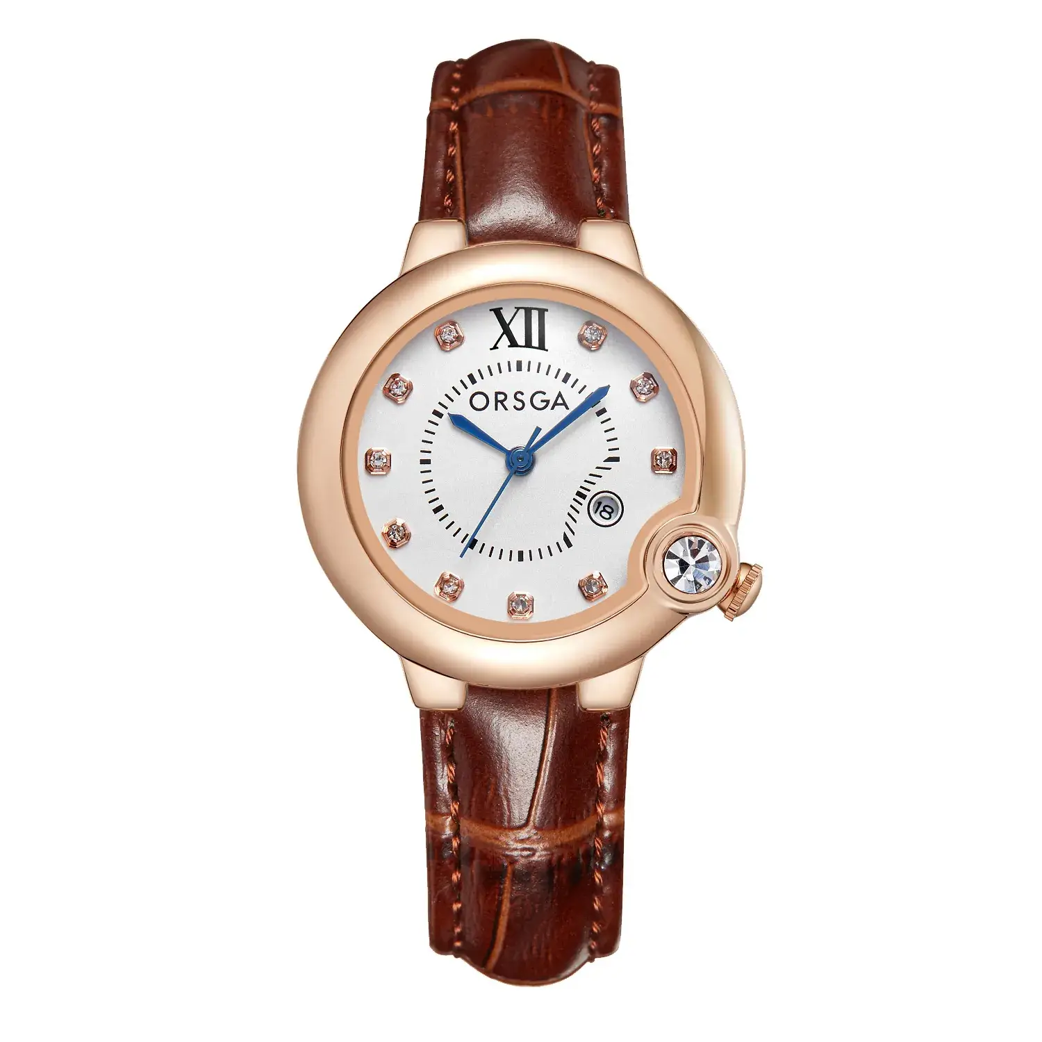 ORSGA Women's Rose Gold Diamond Watch with Balloon Calendar - Image 7