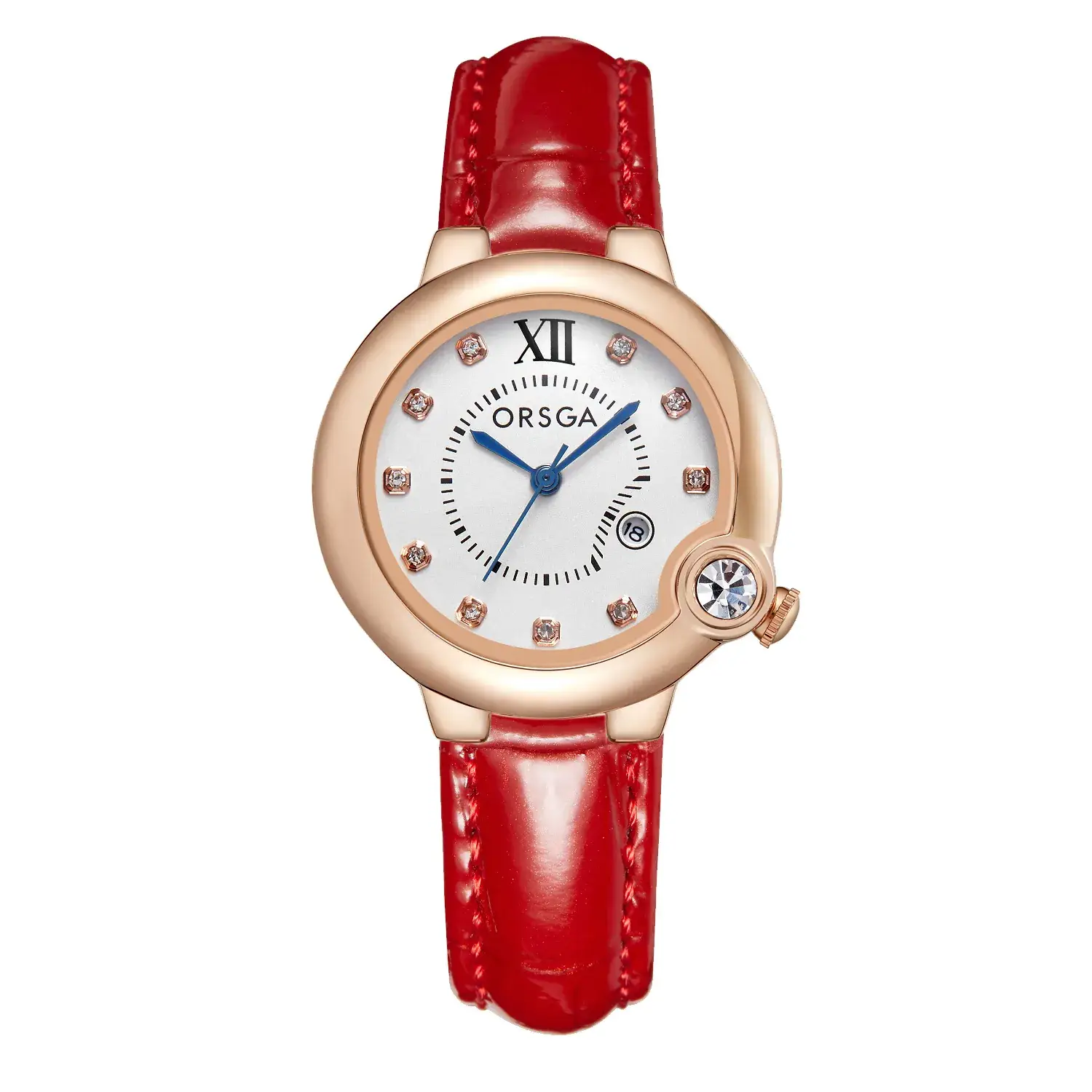 ORSGA Women's Rose Gold Diamond Watch with Balloon Calendar - Image 8