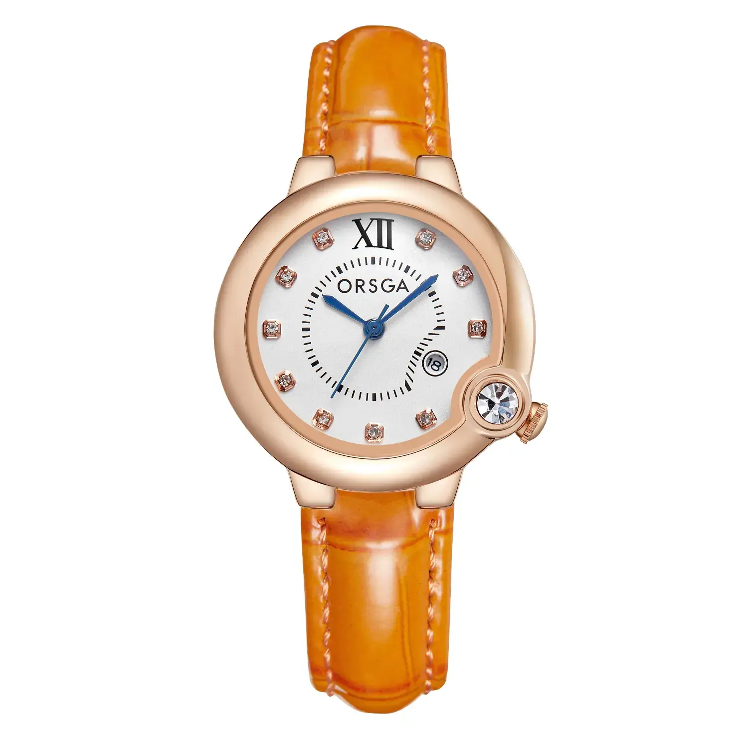 ORSGA Women's Rose Gold Diamond Watch with Balloon Calendar - Image 9