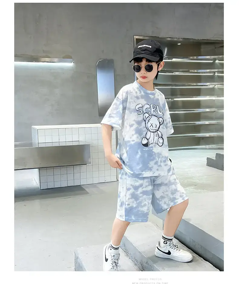 Boys Blue Tie-Dye T-Shirt & Shorts Set — feature 14