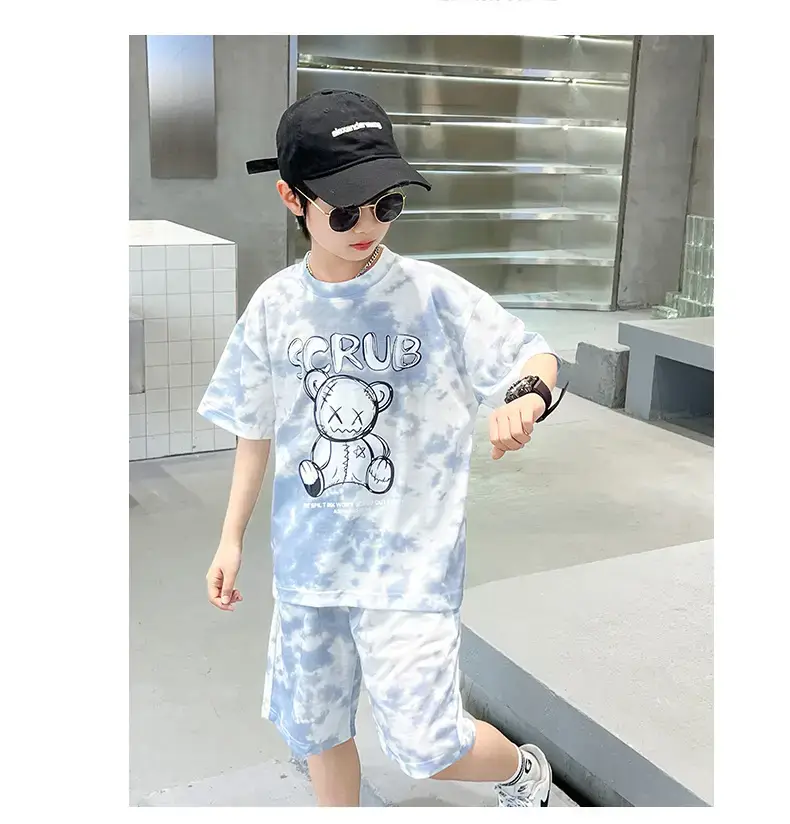 Boys Blue Tie-Dye T-Shirt & Shorts Set — feature 15