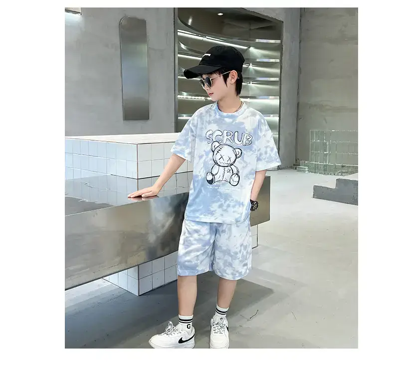 Boys Blue Tie-Dye T-Shirt & Shorts Set — feature 16