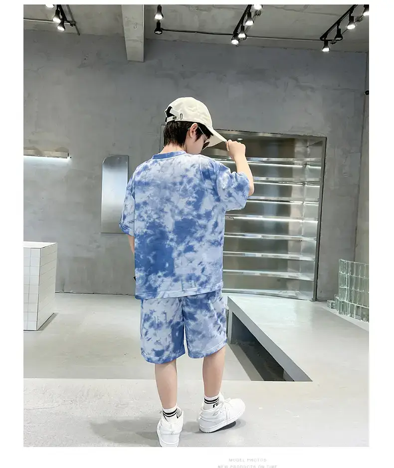 Boys Blue Tie-Dye T-Shirt & Shorts Set — feature 7