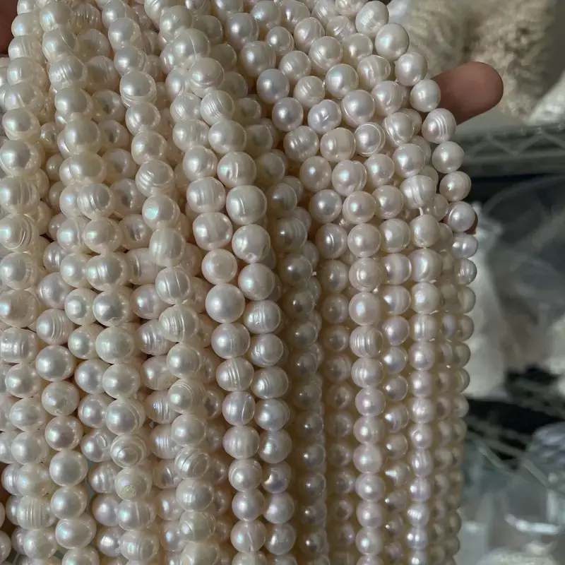 8-9mm White Natural Pearl Necklace Wholesale
