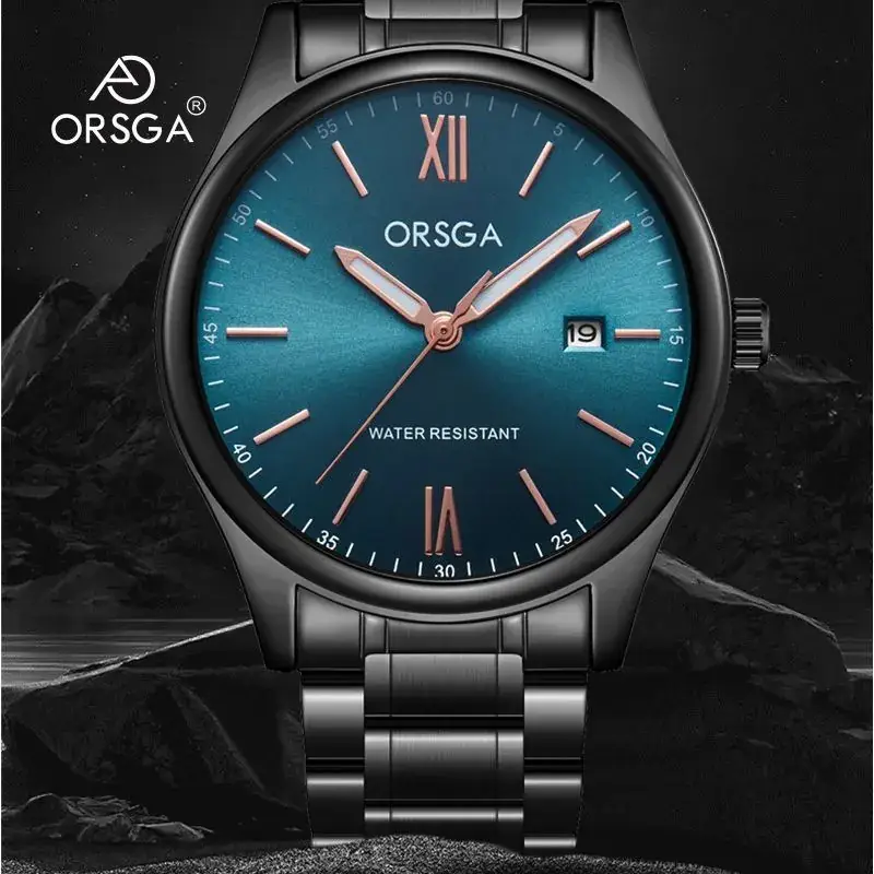 Oshga Men's Quartz Watch Rose Gold Stainless Steel - Image 16