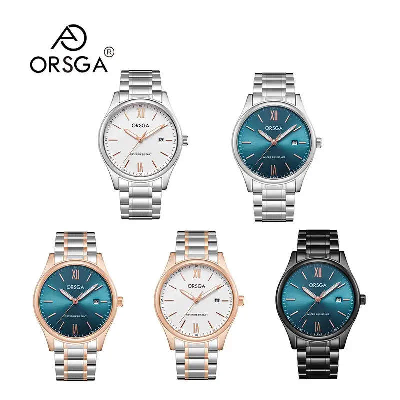 Oshga Men's Quartz Watch Rose Gold Stainless Steel - Image 19