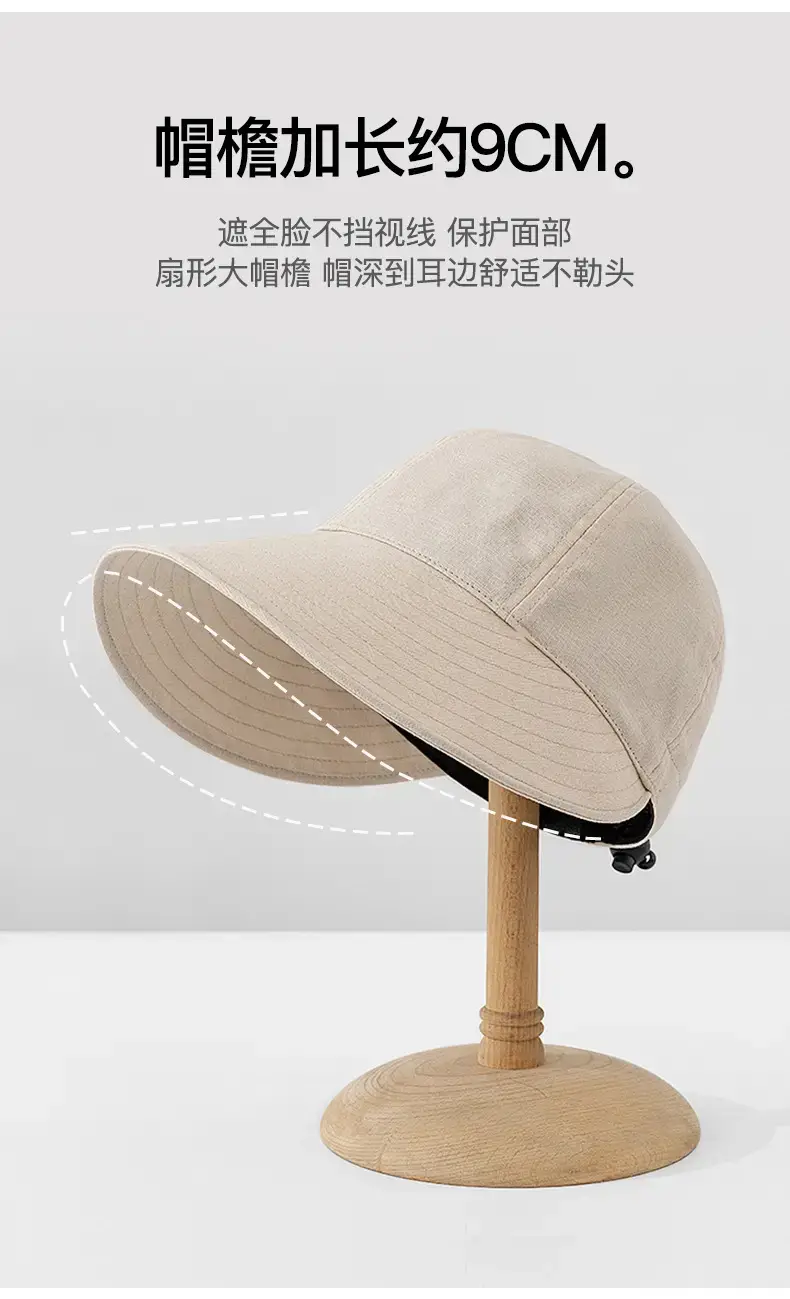 Women Sun Hat with Large Brim, Cotton Linen, Anti-Ultraviolet — feature 18