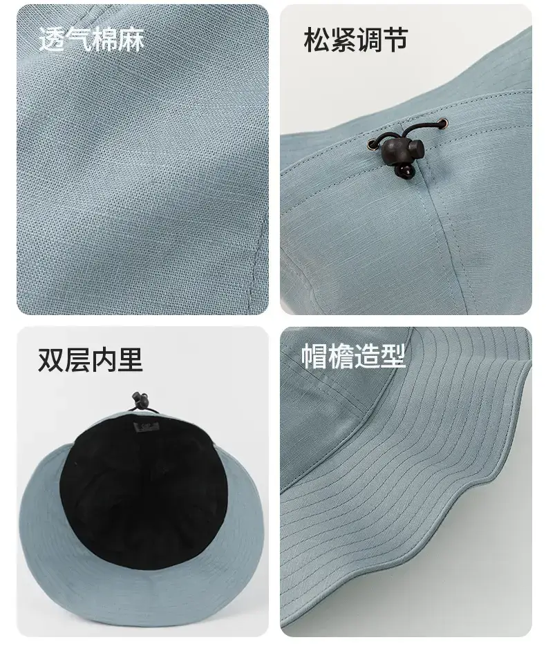 Women Sun Hat with Large Brim, Cotton Linen, Anti-Ultraviolet — feature 30