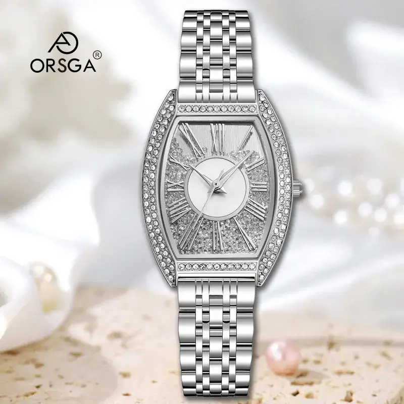 Oval Women's Watch Rose Gold Diamond Band