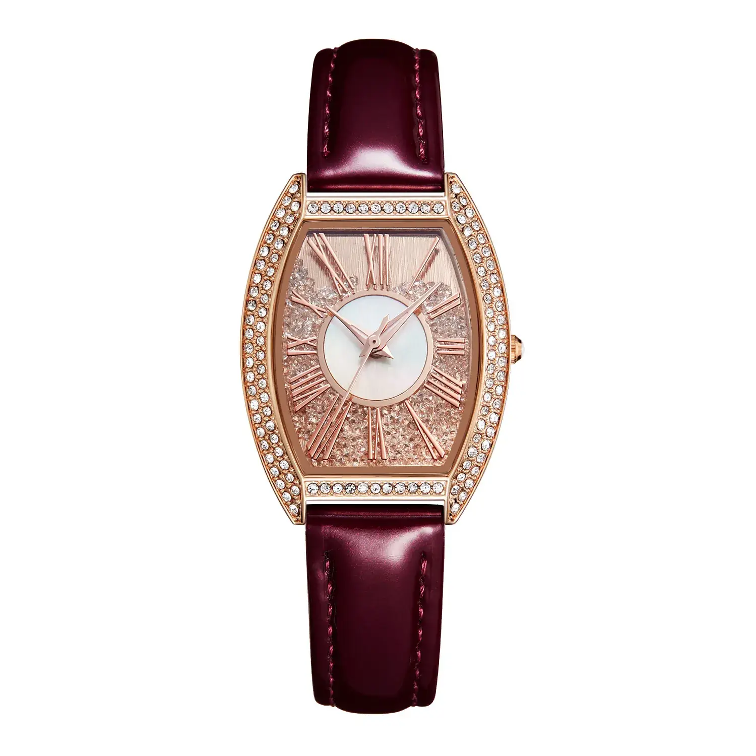 Oval Women's Watch Rose Gold Diamond Band