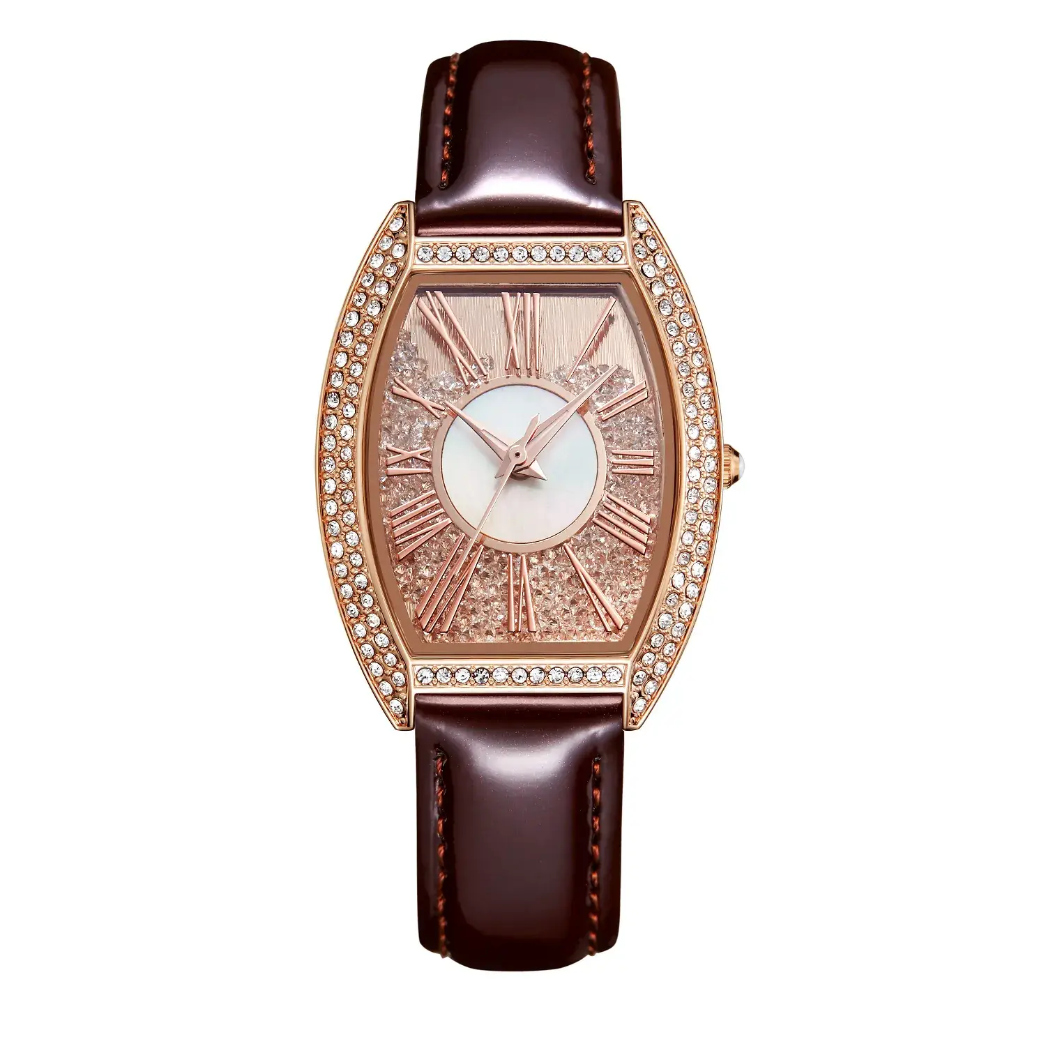 Oval Women's Watch Rose Gold Diamond Band