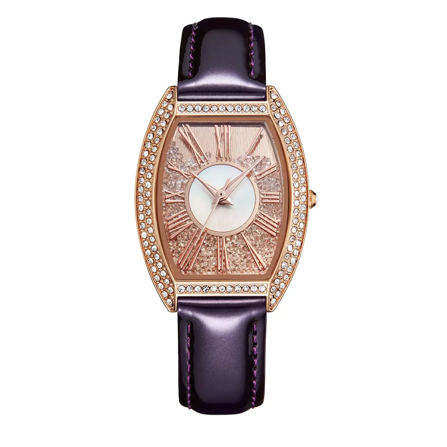 Oval Women's Watch Rose Gold Diamond Band