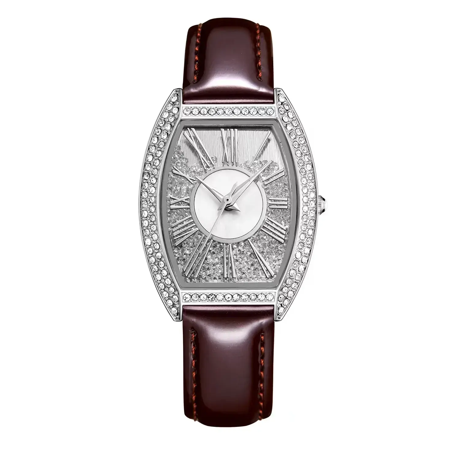 Oval Women's Watch Rose Gold Diamond Band