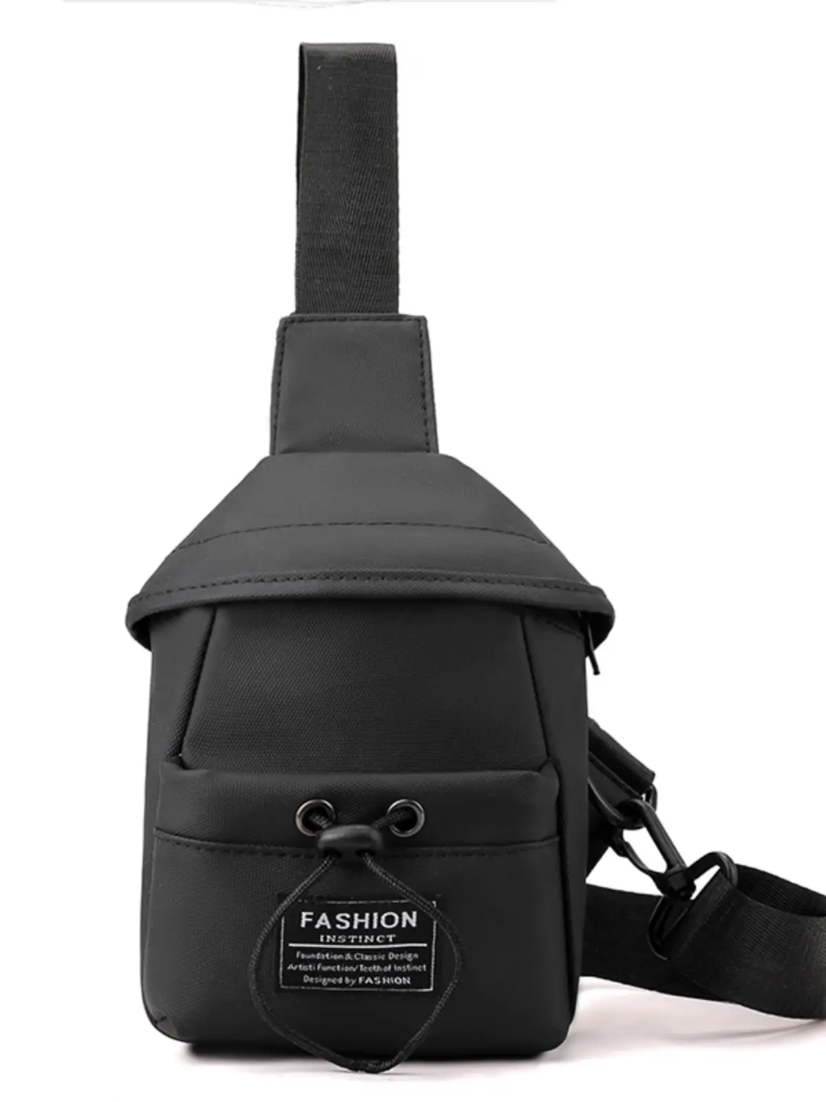 Women's Black Nylon Chest Bag with Adjustable Strap - Image 9