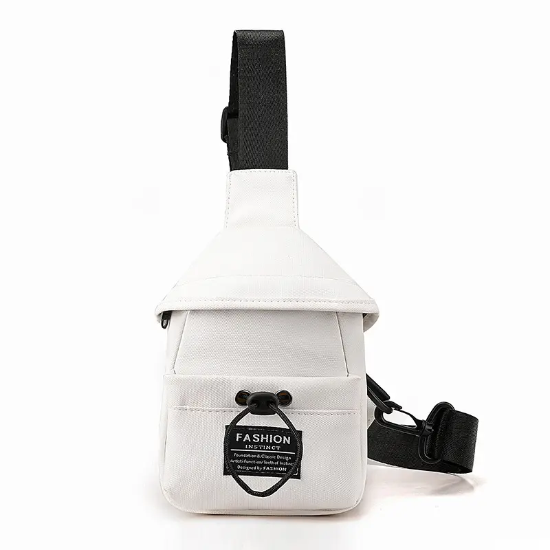 Women's Black Nylon Chest Bag with Adjustable Strap - Image 4
