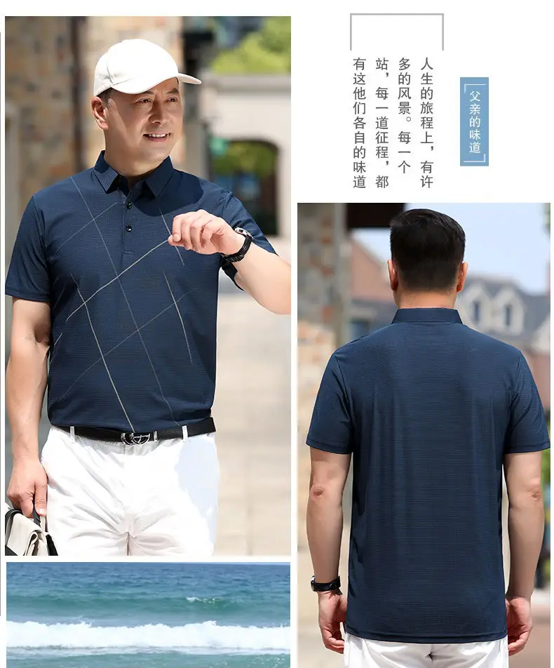 Men Navy Polo Shirt 60+ Summer Wear — feature 13