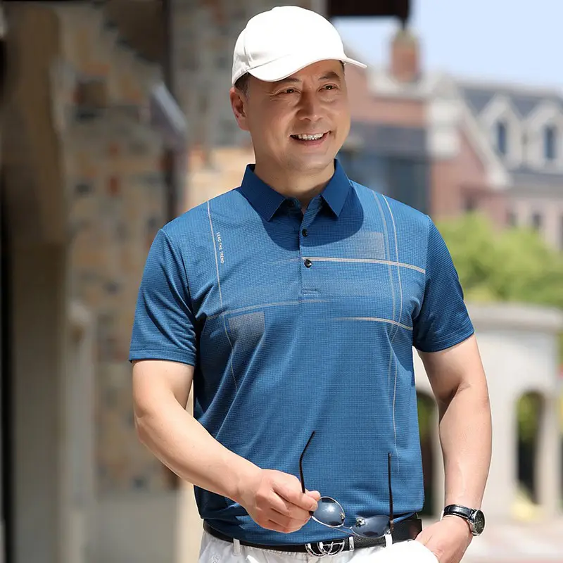 Men Navy Polo Shirt 60+ Summer Wear - Image 6