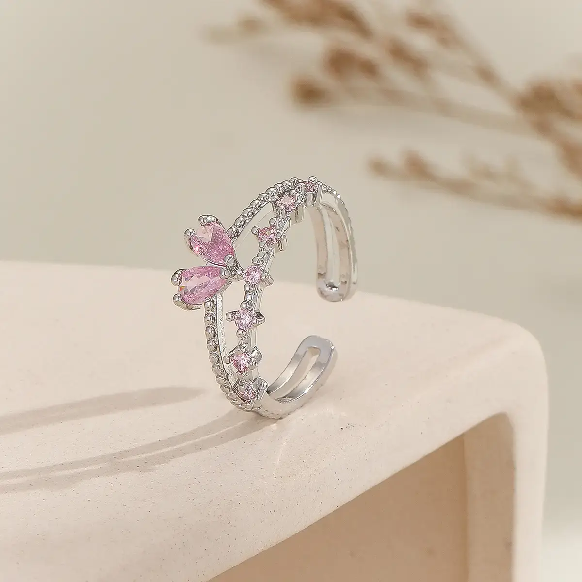Peach Heart Gold Plated Ring for Women - Image 2