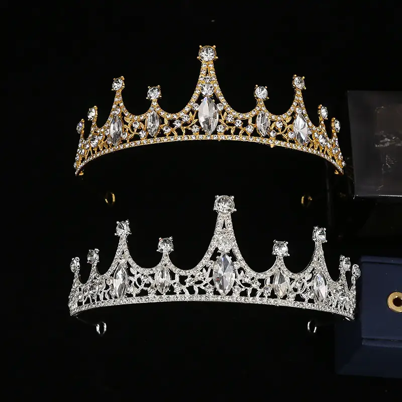 Korean Bridal Crown Crown Set with Rhinestones
