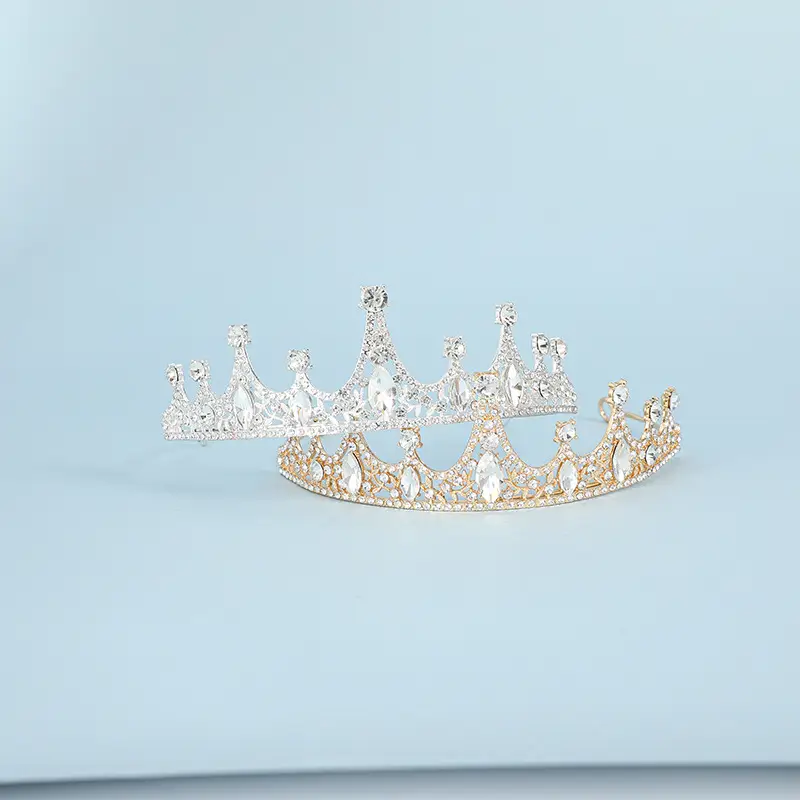Korean Bridal Crown Crown Set with Rhinestones
