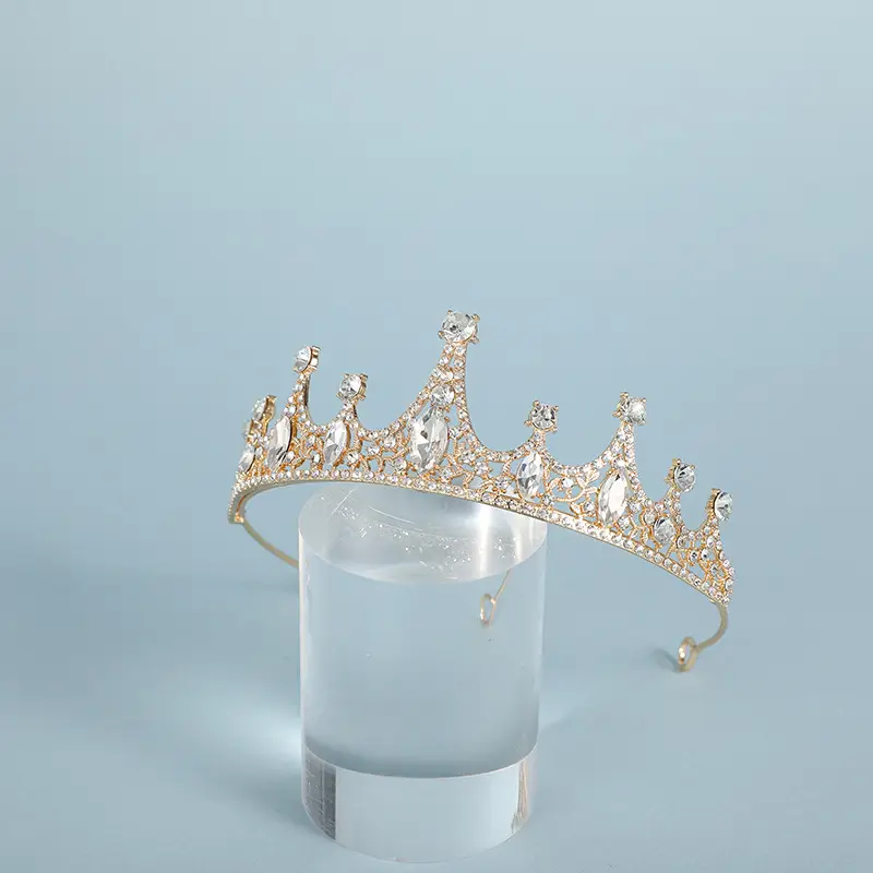Korean Bridal Crown Crown Set with Rhinestones