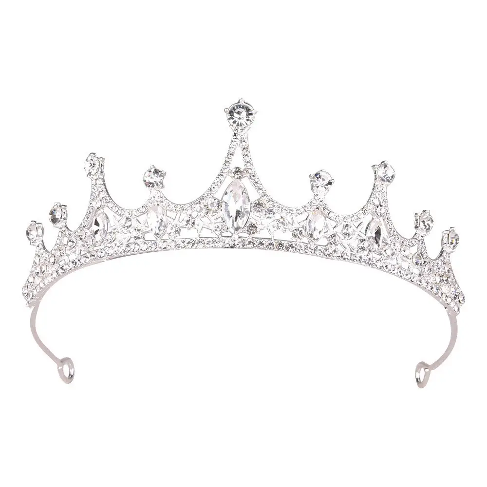 Korean Bridal Crown Crown Set with Rhinestones