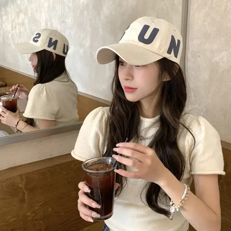 Women Letter Baseball Cap Wide Brim Deep Top - Image 6