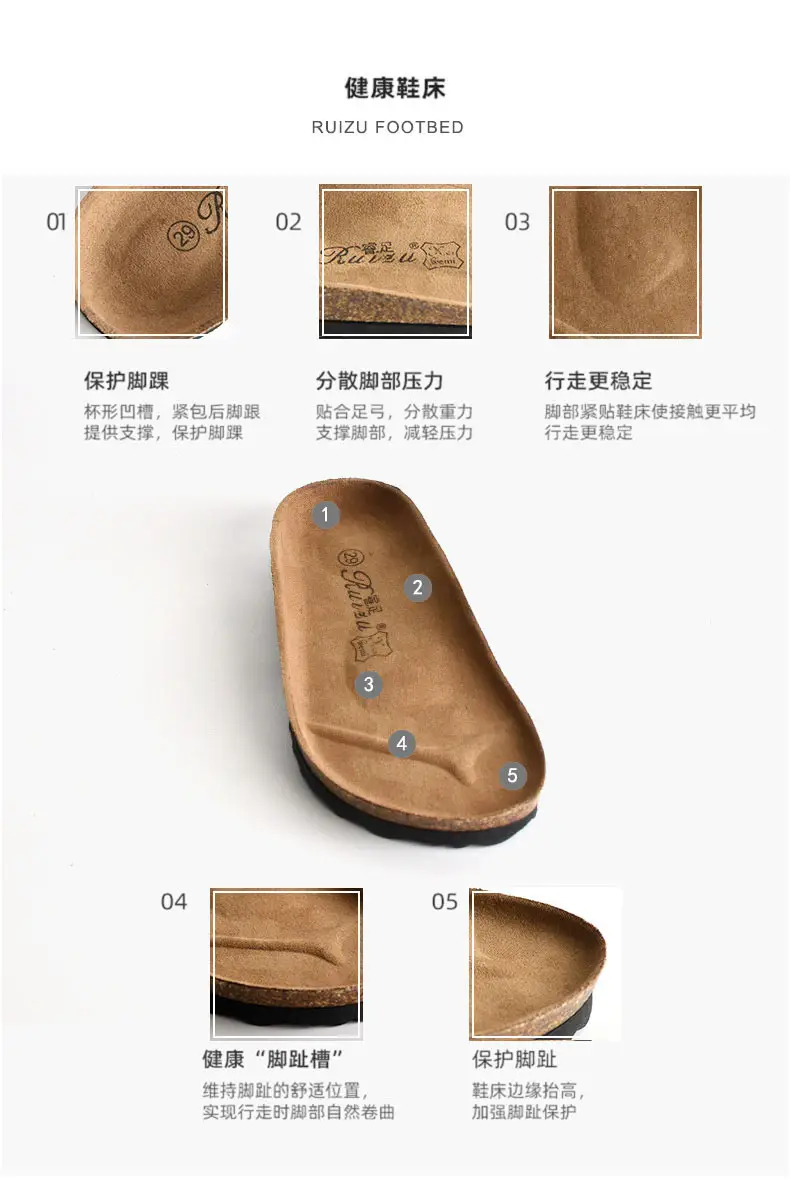Spring and summer children's cork sandals student boy's one-word shoes baby girl's flip-flops fashionable beach Korean style — feature 7