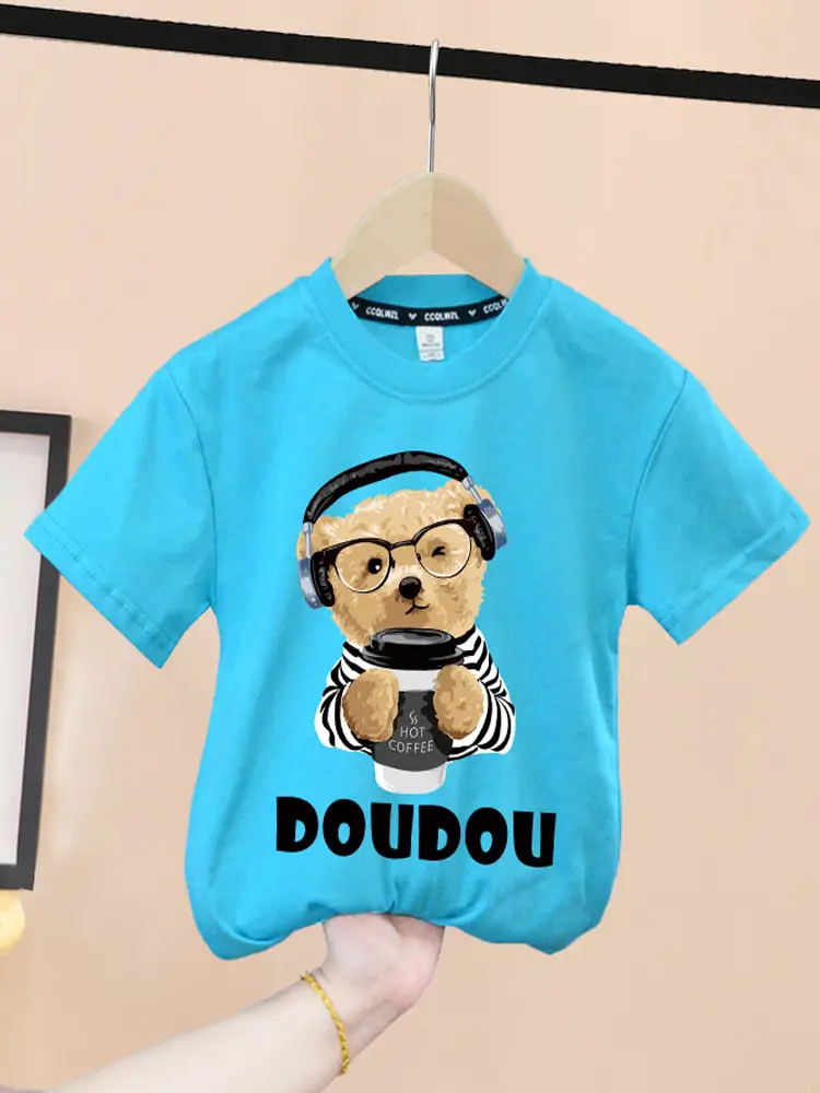 Pink Cotton T-Shirt with Baby Bear Print for Boys Girls 2024 - Image 10