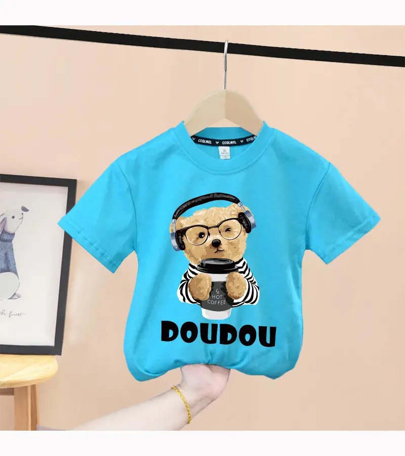 Pink Cotton T-Shirt with Baby Bear Print for Boys Girls 2024 — feature 10