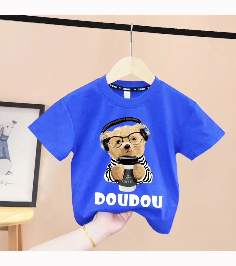 Pink Cotton T-Shirt with Baby Bear Print for Boys Girls 2024 — feature 13