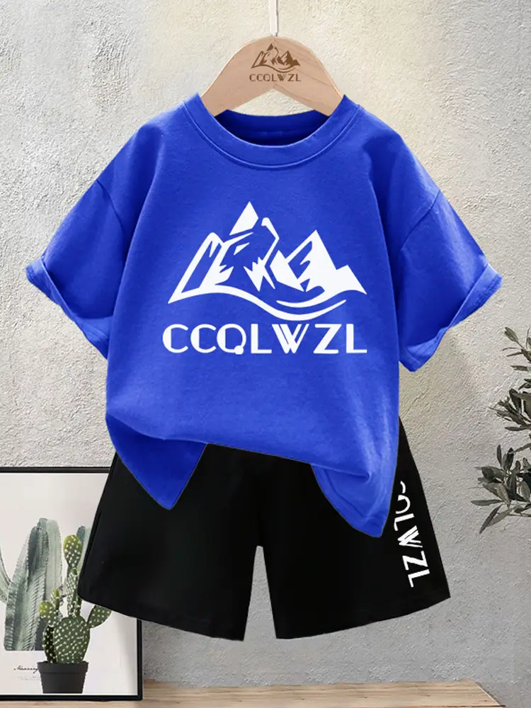 Children's Printed Cotton T-Shirt White Black Summer 2024 - Image 9