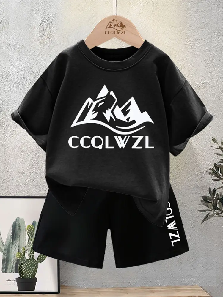 Children's Printed Cotton T-Shirt White Black Summer 2024 - Image 10