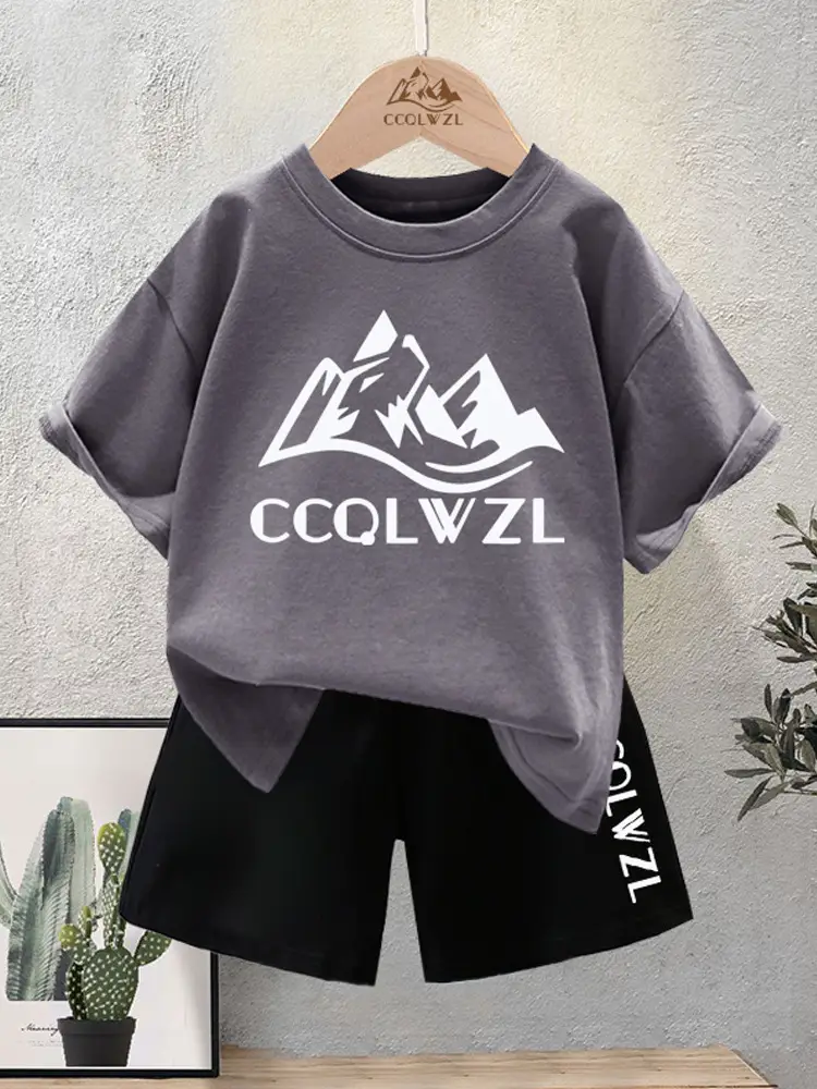 Children's Printed Cotton T-Shirt White Black Summer 2024 - Image 12
