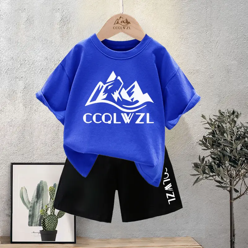 Children's Printed Cotton T-Shirt White Black Summer 2024 - Image 2