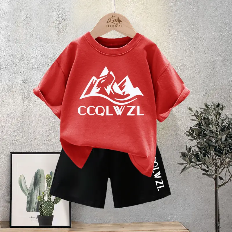 Children's Printed Cotton T-Shirt White Black Summer 2024 - Image 3
