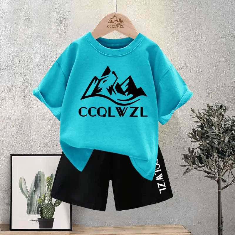 Children's Printed Cotton T-Shirt White Black Summer 2024 - Image 6