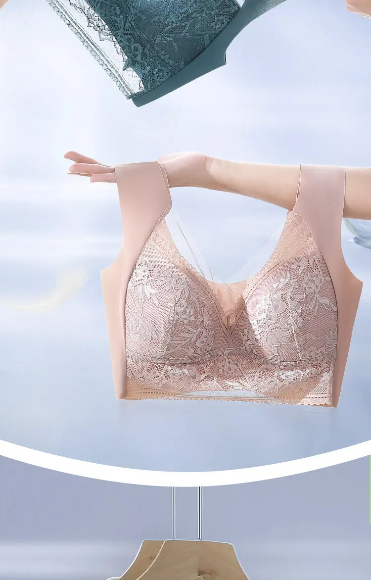 Lace Traceless Summer Underwear Women's Push-up Anti-sagging Thin plus size Non-rims Vest-style Bra for Hair — feature 14