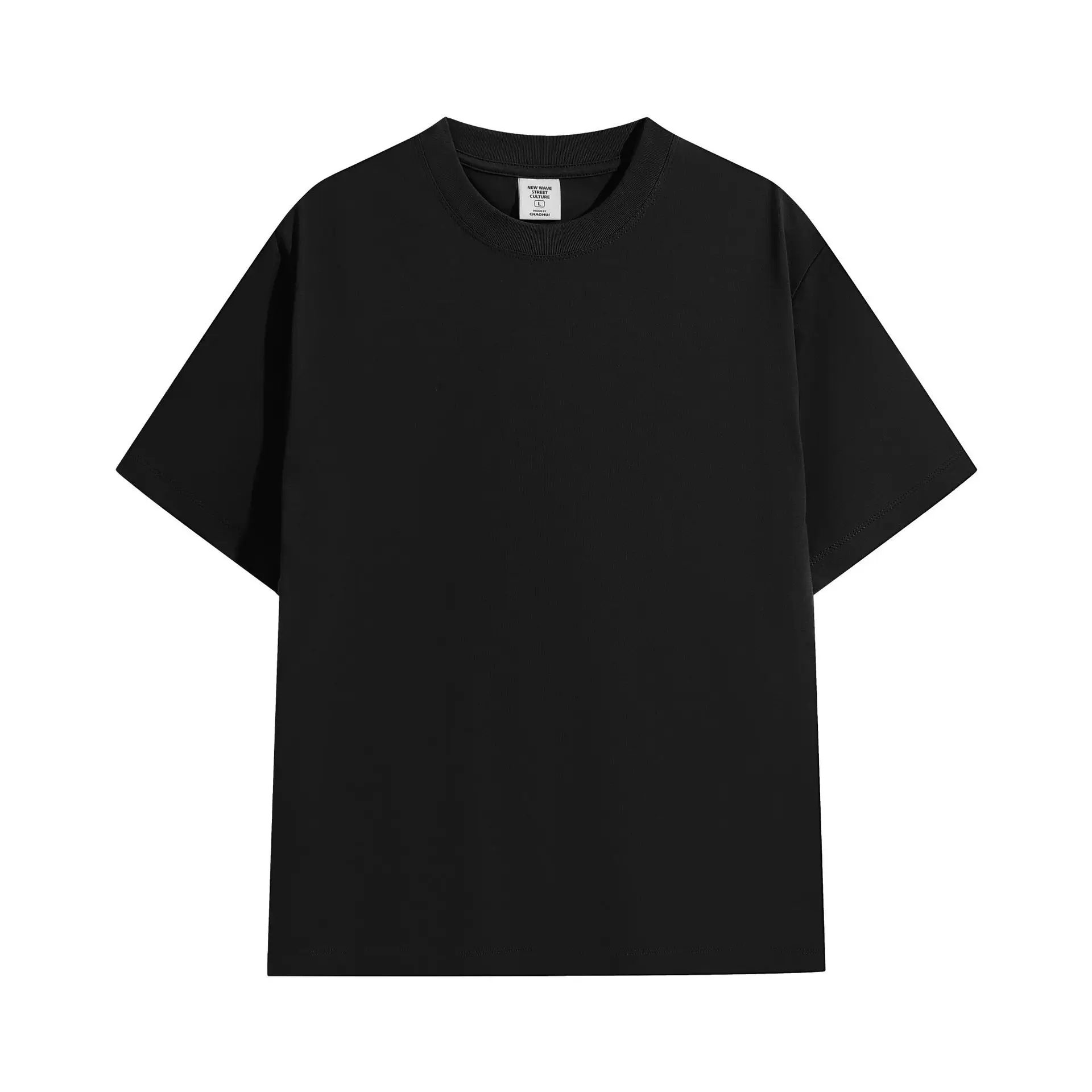 Men 240g Black Crewneck T-Shirt Quick Dry - Image 2