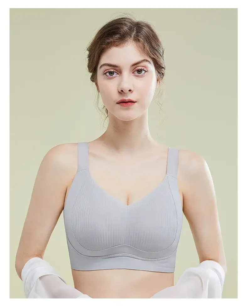 Black Traceless Full Cup Sports Bra Large Adjustable — feature 23