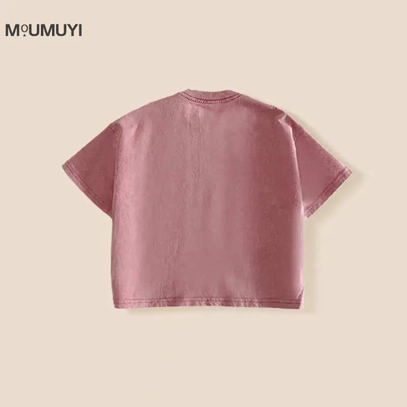 Spr. Kids New Letter Embroidered Short Sleeve T-Shirt — feature 6