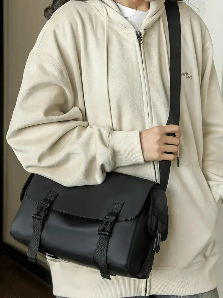 Women Waterproof Crossbody Bag Black Large Capacity - Image 3