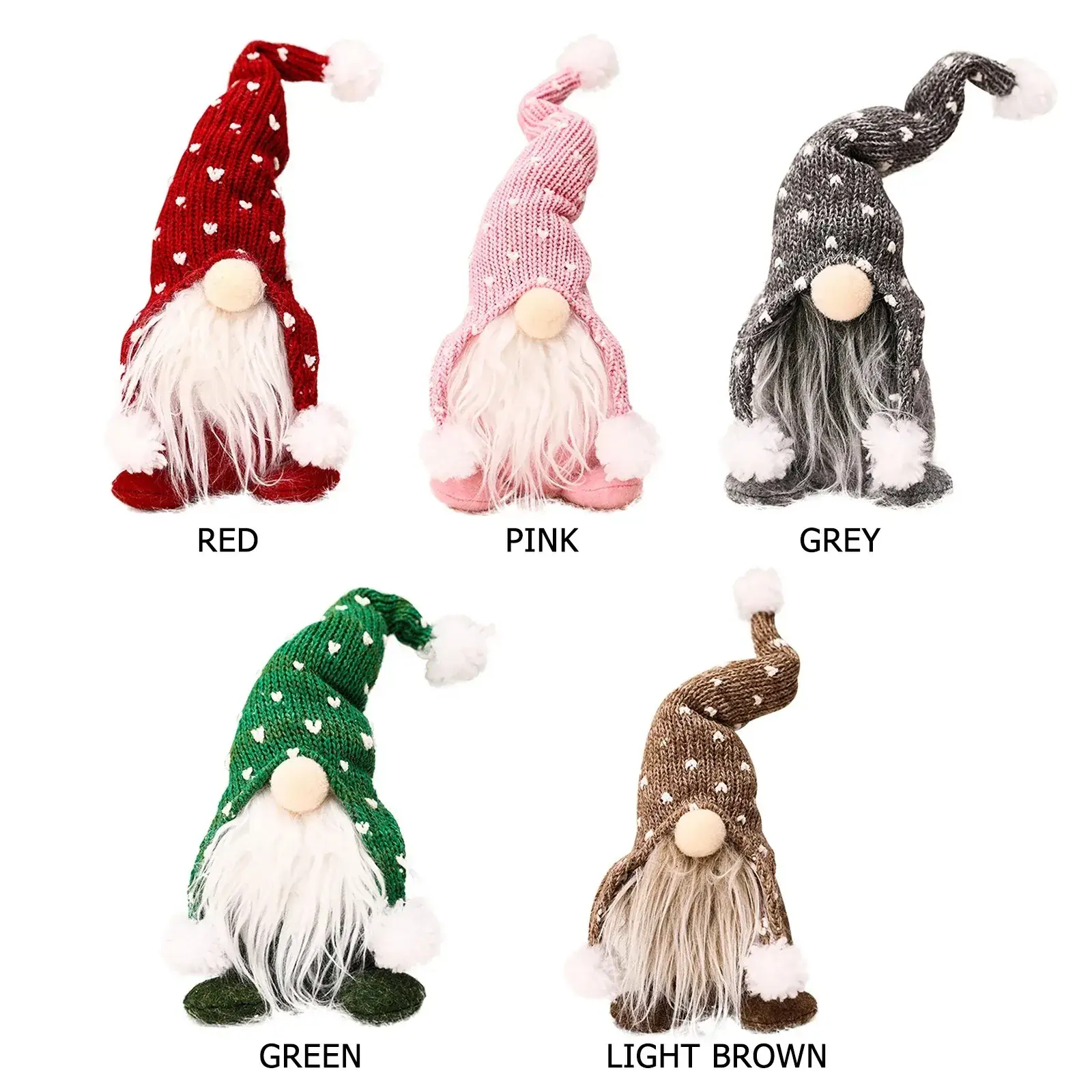 Red Knitted Rudolph Christmas Doll with White Beard - Image 10