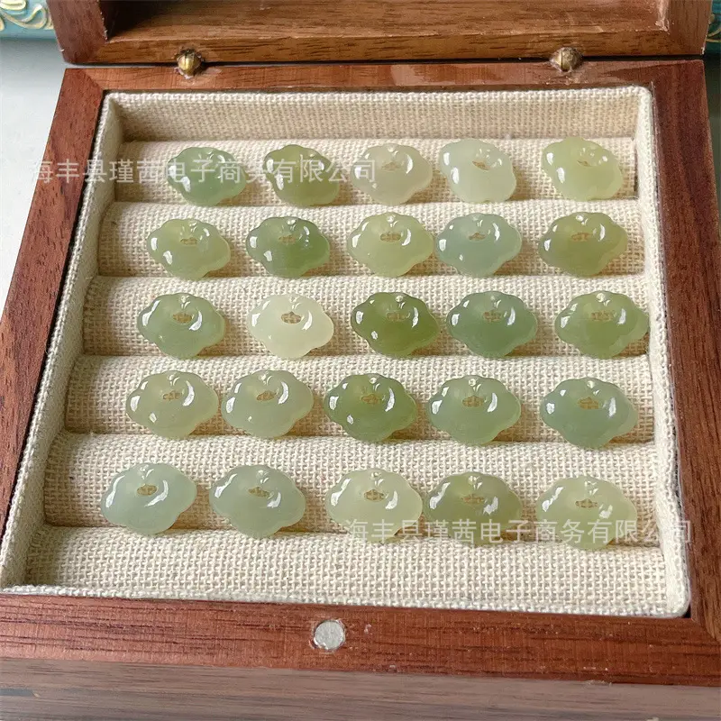 Natural Qinghai Hetian Jade Peace Pendant Set 100pcs - Image 5