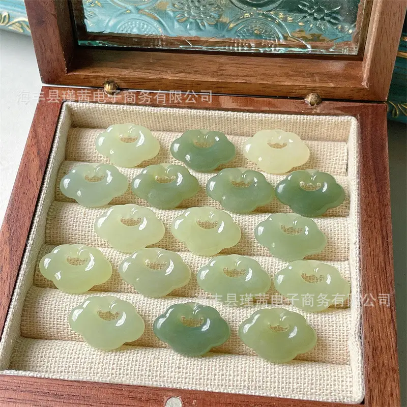 Natural Qinghai Hetian Jade Peace Pendant Set 100pcs - Image 6