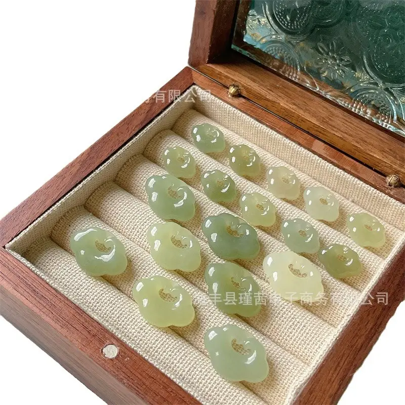 Natural Qinghai Hetian Jade Peace Pendant Set 100pcs - Image 7